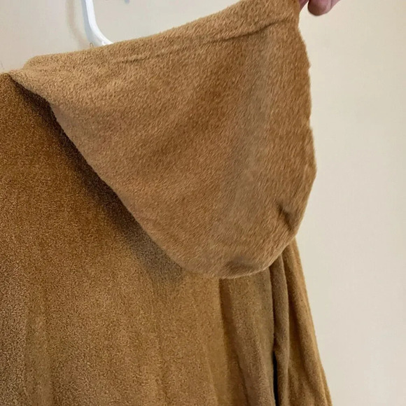 Vtg Y2K Cache Womens Brown Fuzzy Hoodie Sweatshirt M Fleece Babydoll Normcore - Picture 6 of 7